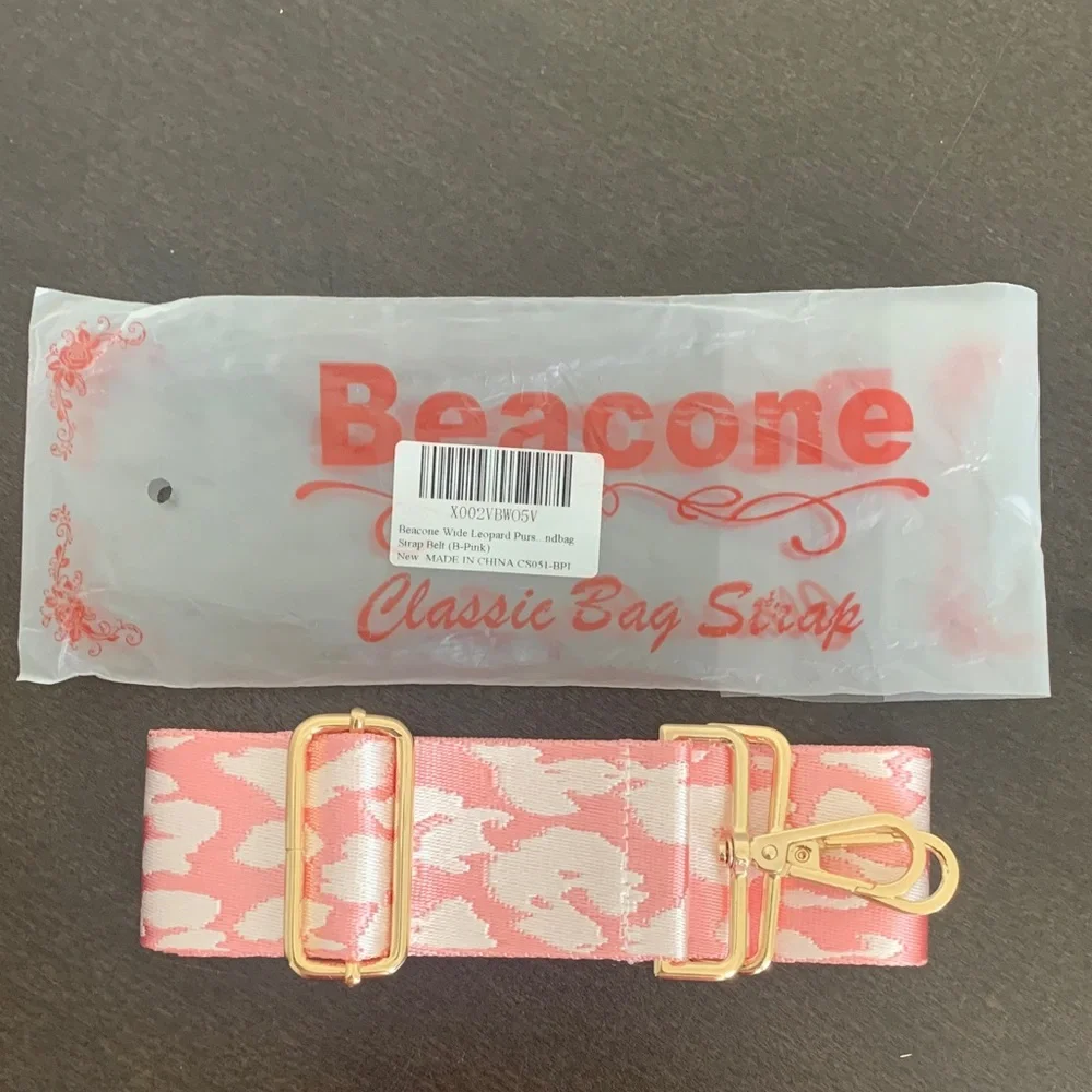 NEW Beacon  Leopard Print Pink &  Cream Bag Strap.